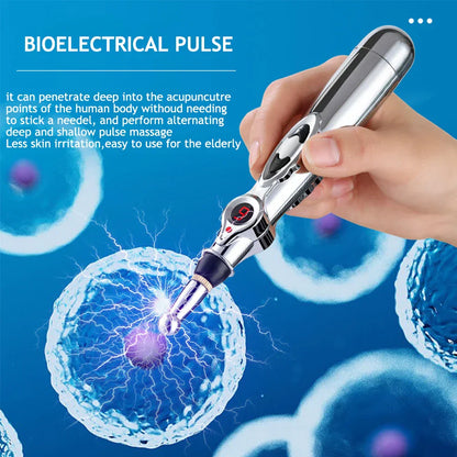 Relaxing Acupuncture Massage Pen - 5 Interchangeable Heads