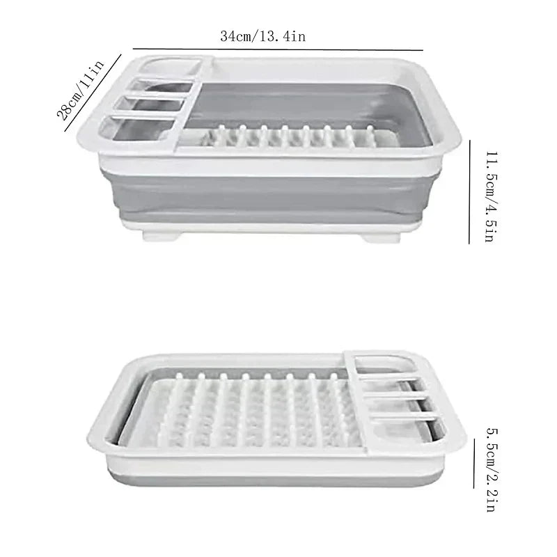 Compact Foldable Dish Drying Rack with Drain Tray - Befez