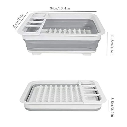Compact Foldable Dish Drying Rack with Drain Tray - Befez