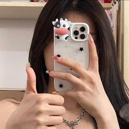 Clear Glow Cow iPhone Phone Case