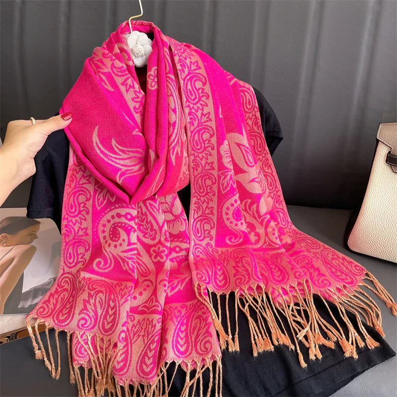 Soft Cashmere Women's Scarf Luxury Warm Print
