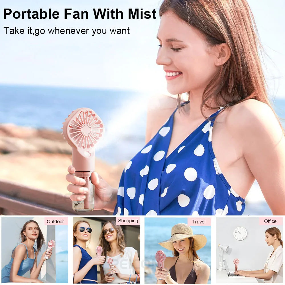 Compact Personal Misting Fan with Humidifier