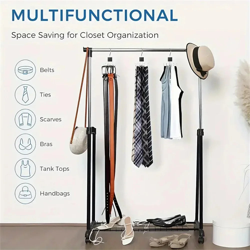 Space Saving 6-Hook Closet Organizer for Accessories