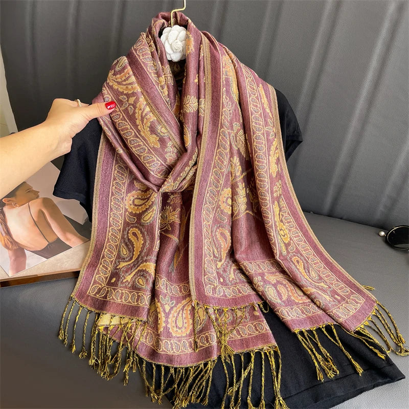 Soft Cashmere Women's Scarf Luxury Warm Print