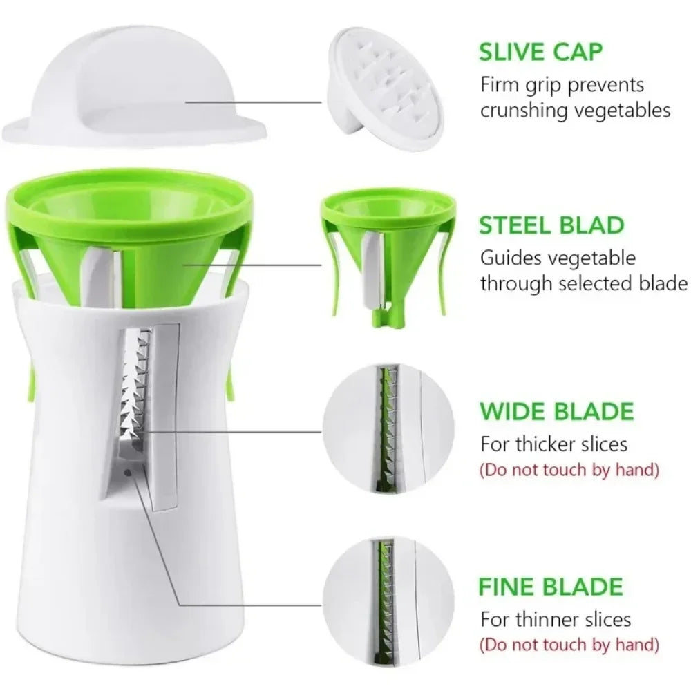 Easy Veggie Spiralizer | Manual Cheese Cutter | Stainless Steel