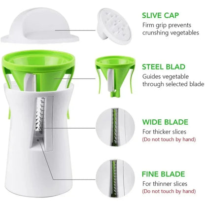 Easy Veggie Spiralizer | Manual Cheese Cutter | Stainless Steel