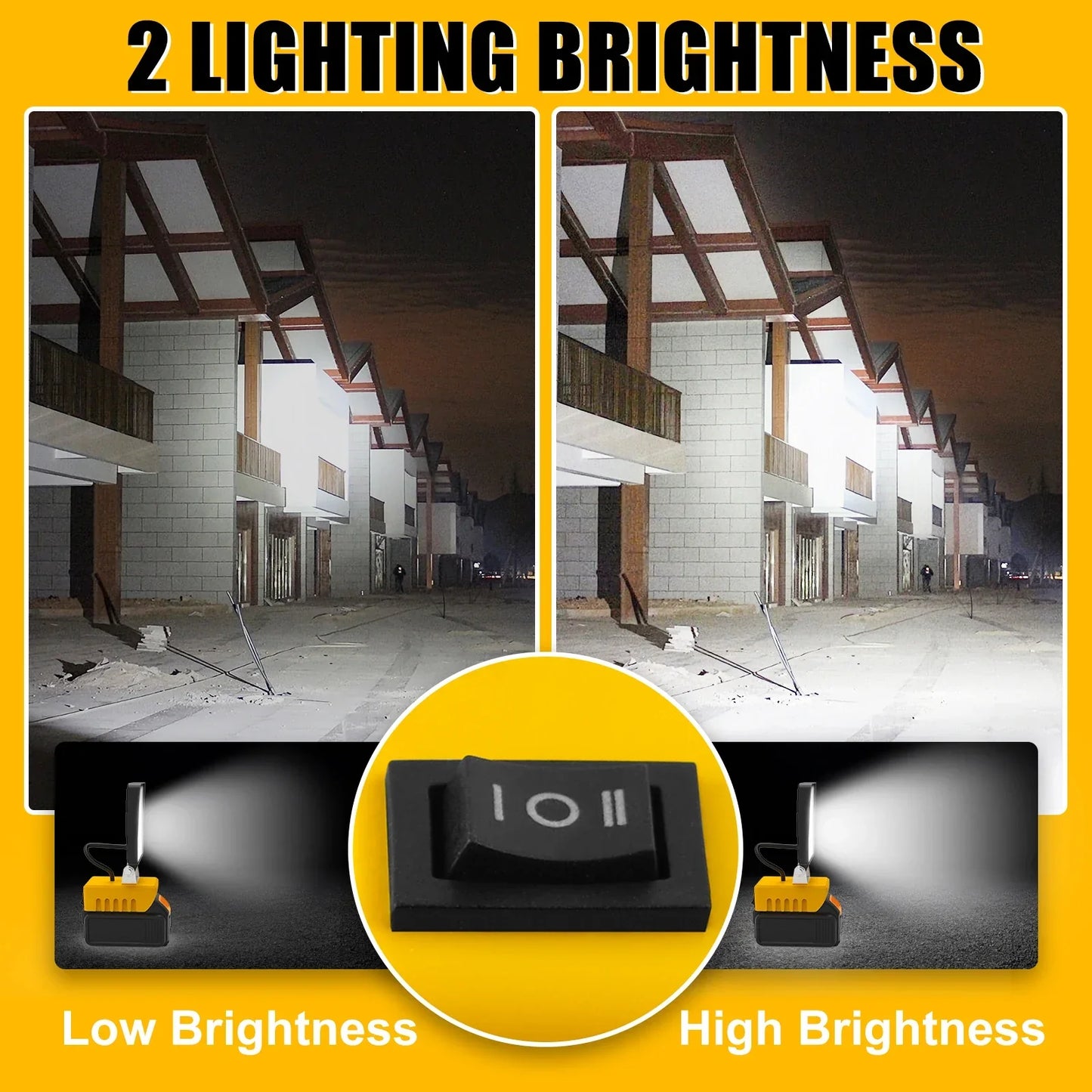 Bright 48 LED Portable Worksite Spotlight 5200 Lumen