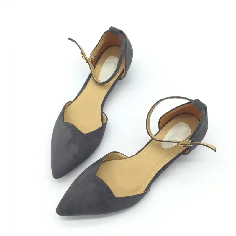 Women's Classic Low Heel Pumps Blue Pointed Toe Shoes - Befez