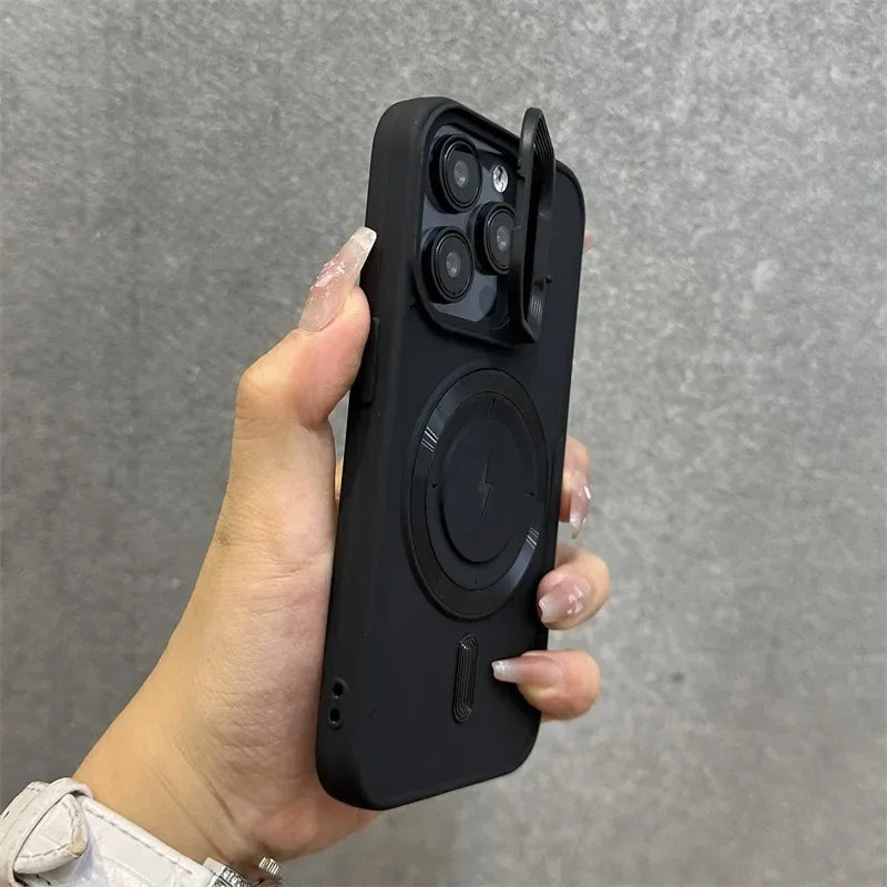 Slim Magnetic iPhone Lens Case with Soft Wrist Strap