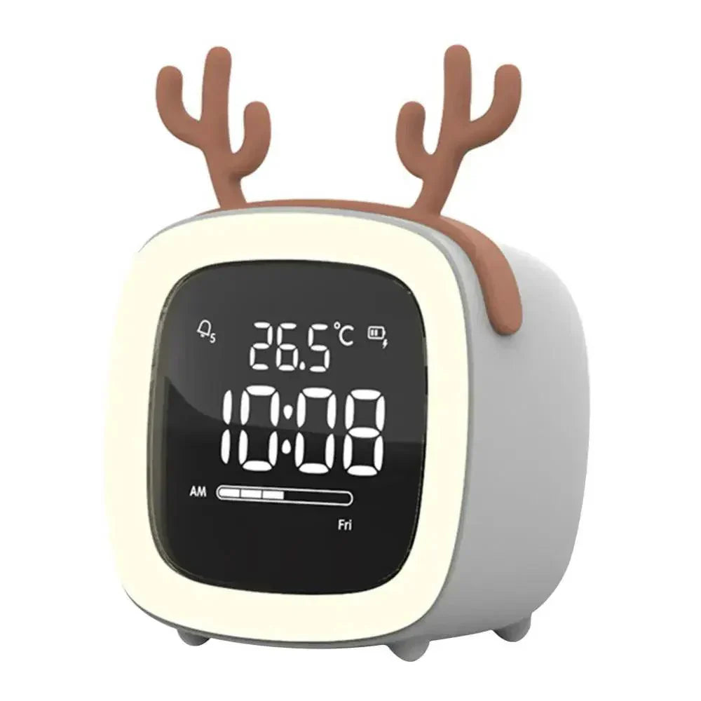 Colorful Bunny LED Clock with Nightlight for Kids Bedrooms