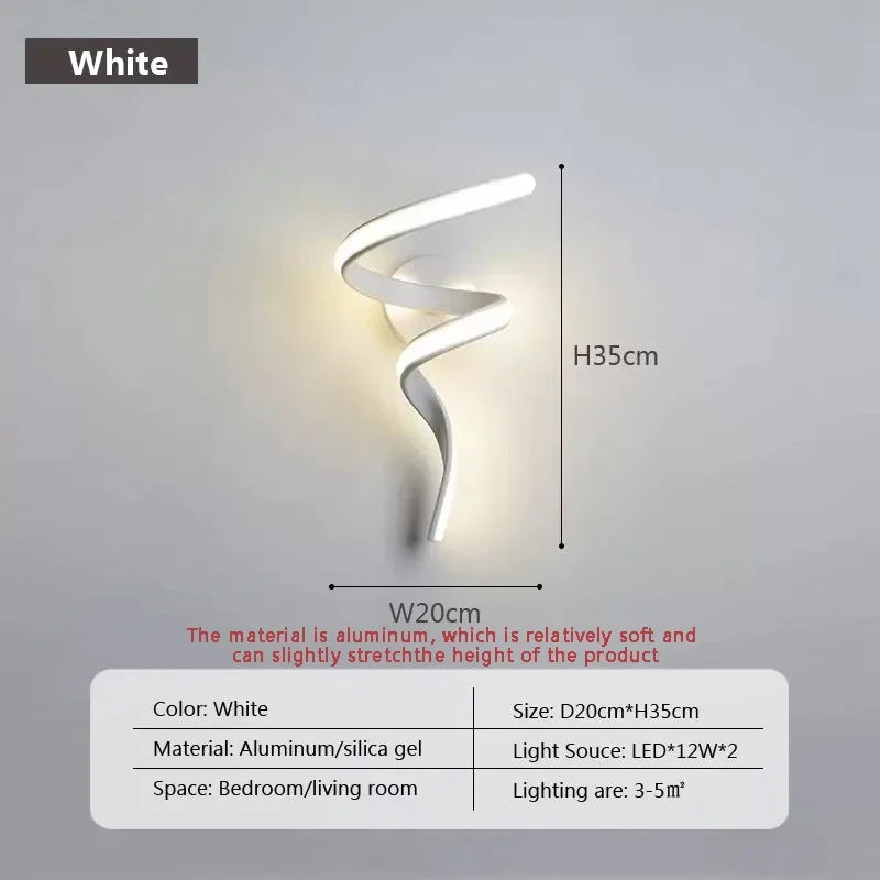 Simple LED Wall Light | Energy Saving Spiral Sconce