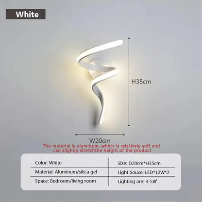 Simple LED Wall Light | Energy Saving Spiral Sconce