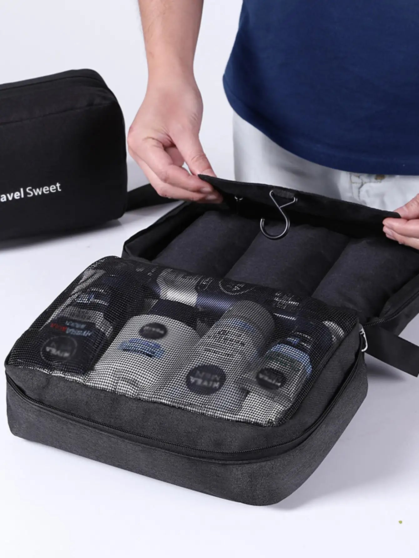 Compact Travel Toiletry Bag with Wet Dry Separator