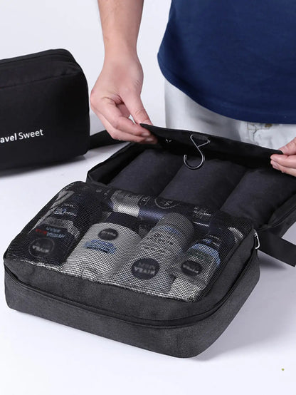 Compact Travel Toiletry Bag with Wet Dry Separator