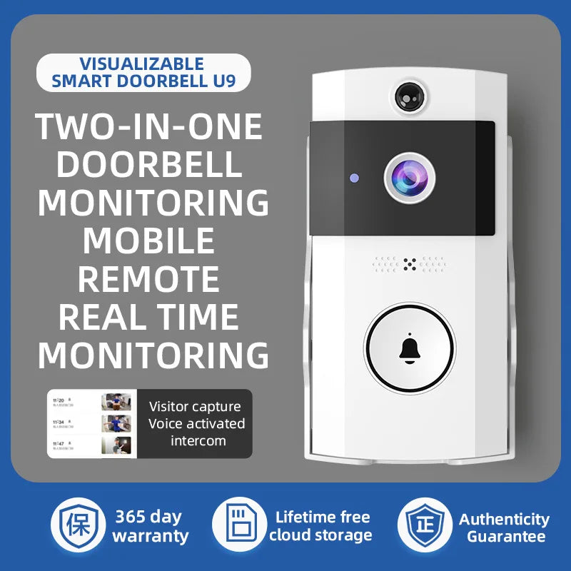 Wireless Solar Powered Wi-Fi Video Doorbell Camera