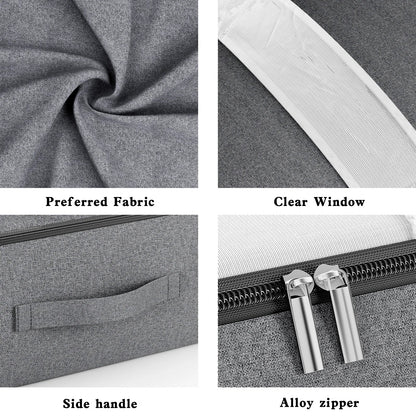 Large Foldable Storage Bag with Zipper and Window Gray