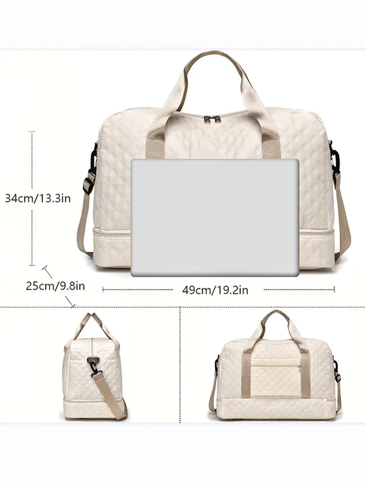 Portable Travel Duffel Bag with Separate Shoe Pocket