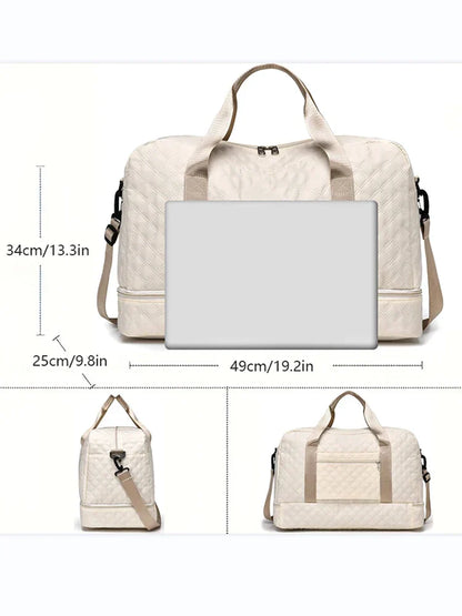 Portable Travel Duffel Bag with Separate Shoe Pocket
