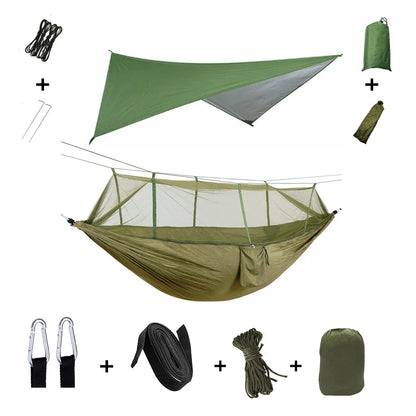Lightweight Portable Camping Hammock with Bug Net & Rain Fly - Befez