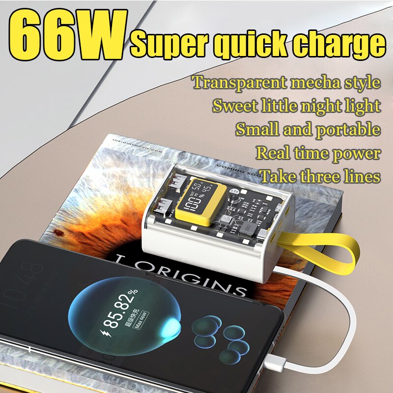 Clear Fast Charging Portable Power Bank