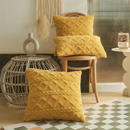 Soft Geometric Pattern Throw Pillow Cover