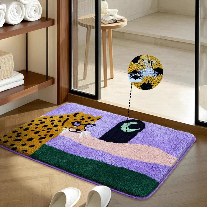 Vibrant Animal Print Bathroom Mat
