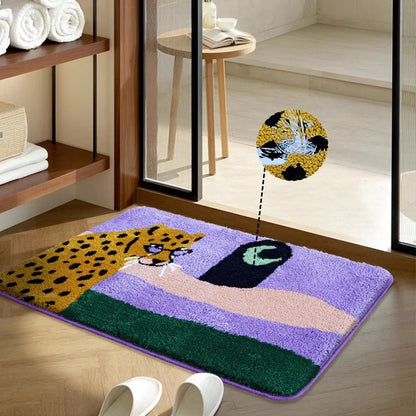 Vibrant Animal Print Bathroom Mat