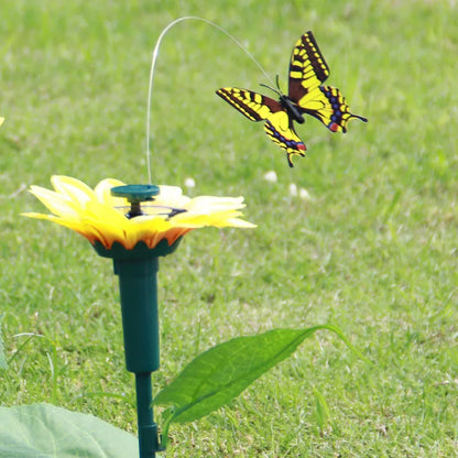 Colorful Solar Garden Stake with Moving Wings Decor