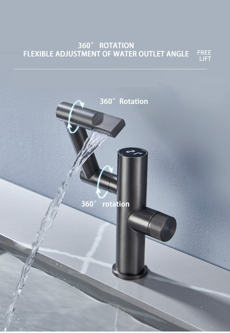 Stylish Automatic Rotating Waterfall Kitchen Faucet