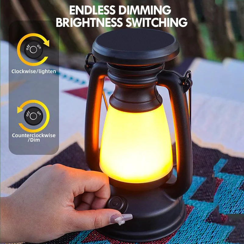 Vintage Style LED Lantern Table Light with Remote