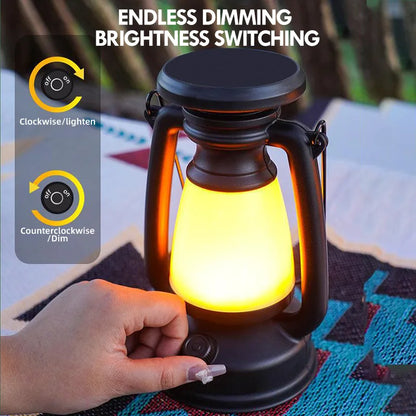 Vintage Style LED Lantern Table Light with Remote