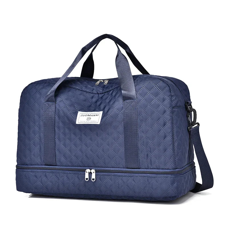 Portable Travel Duffel Bag with Separate Shoe Pocket