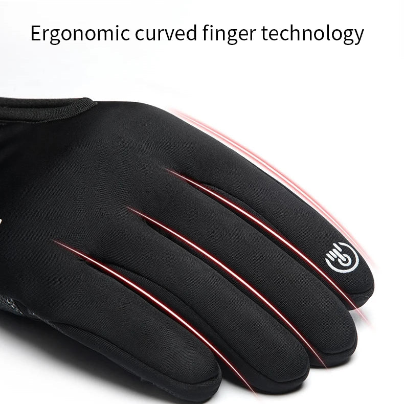 Warm Waterproof Motorcycle Gloves with Fleece Lining