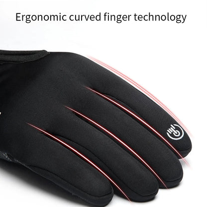 Warm Waterproof Motorcycle Gloves with Fleece Lining