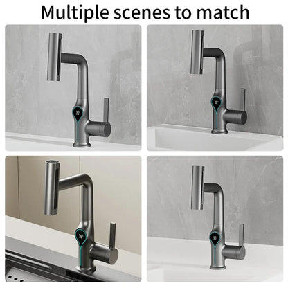 Modern Faucet with LED Temperature Control and Spray Nozzle