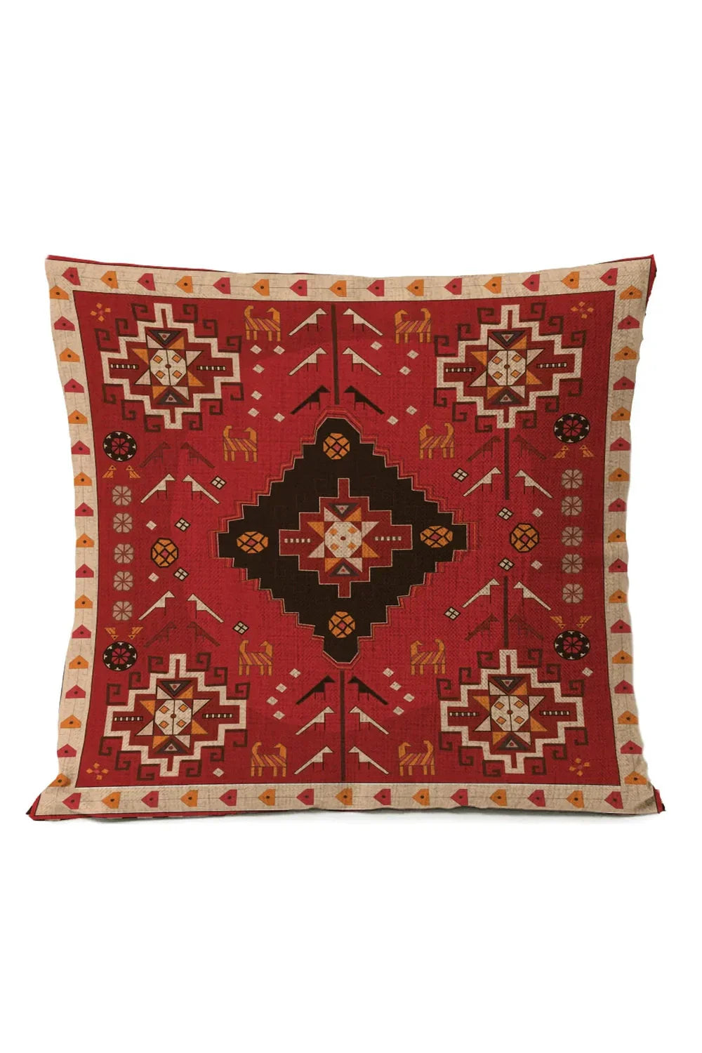 Colorful Global Print Pillow Cover