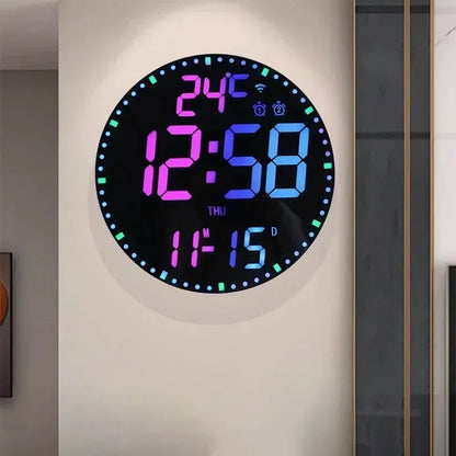 Digital LED Wall Clock with Calendar and WiFi