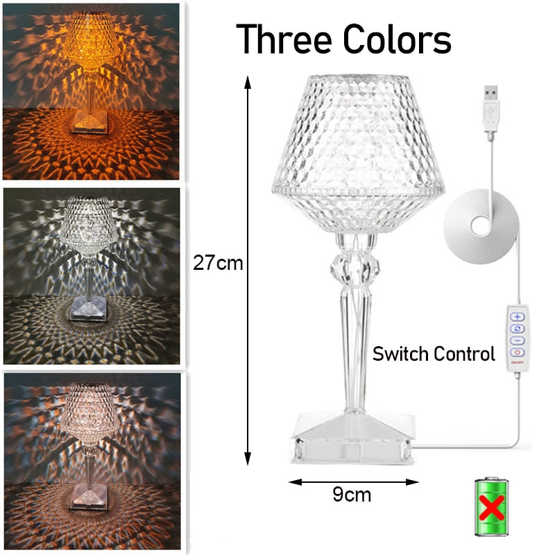 Sparkling Crystal Rechargeable Table Lamp - Befez
