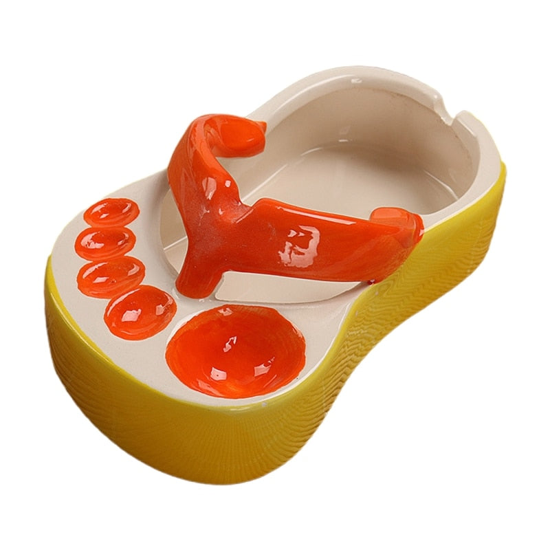 Colorful Ceramic Flip Flop Shaped Serving Dish