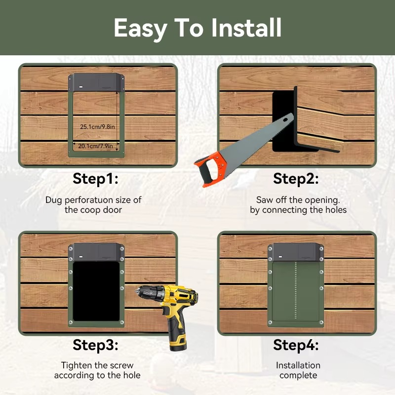 Automatic Chicken Coop Door Opener with Timer and Sensor