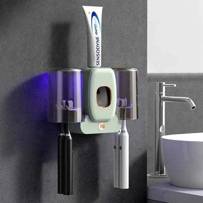 UV Toothbrush Sanitizer with Automatic Dispenser