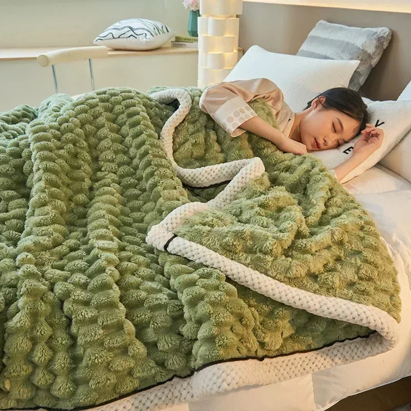 Soft Fuzzy Velour Blanket for Bed and Sofa