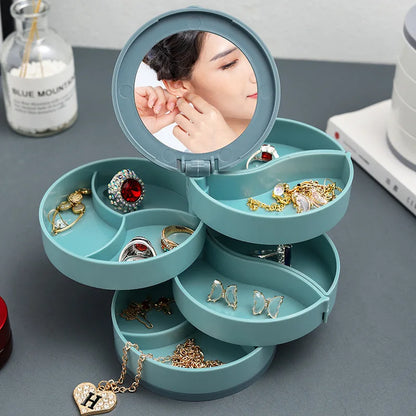 Spinning 3-Tier Jewelry Box Storage Organizer