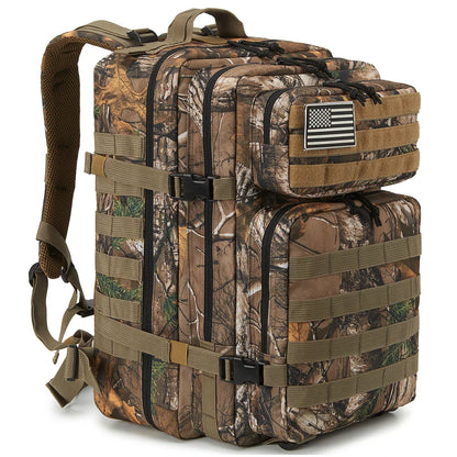Durable 45L Tactical Backpack with Molle System - Khaki