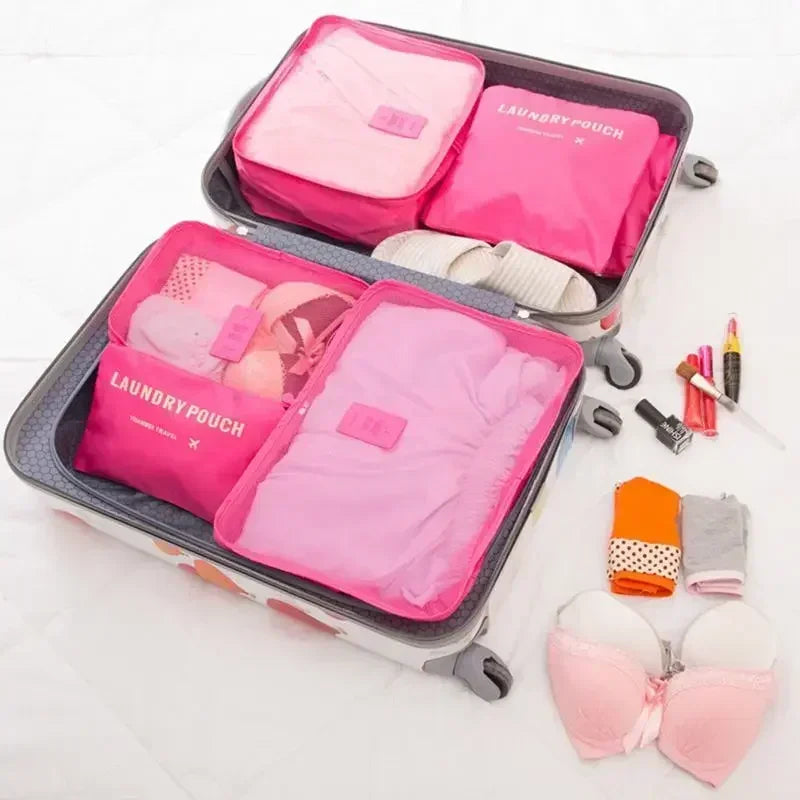 Practical Travel Luggage Organizer Kit 6-Piece Set