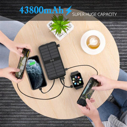 Portable Solar Charger 43800mAh Fast Charge Power Bank