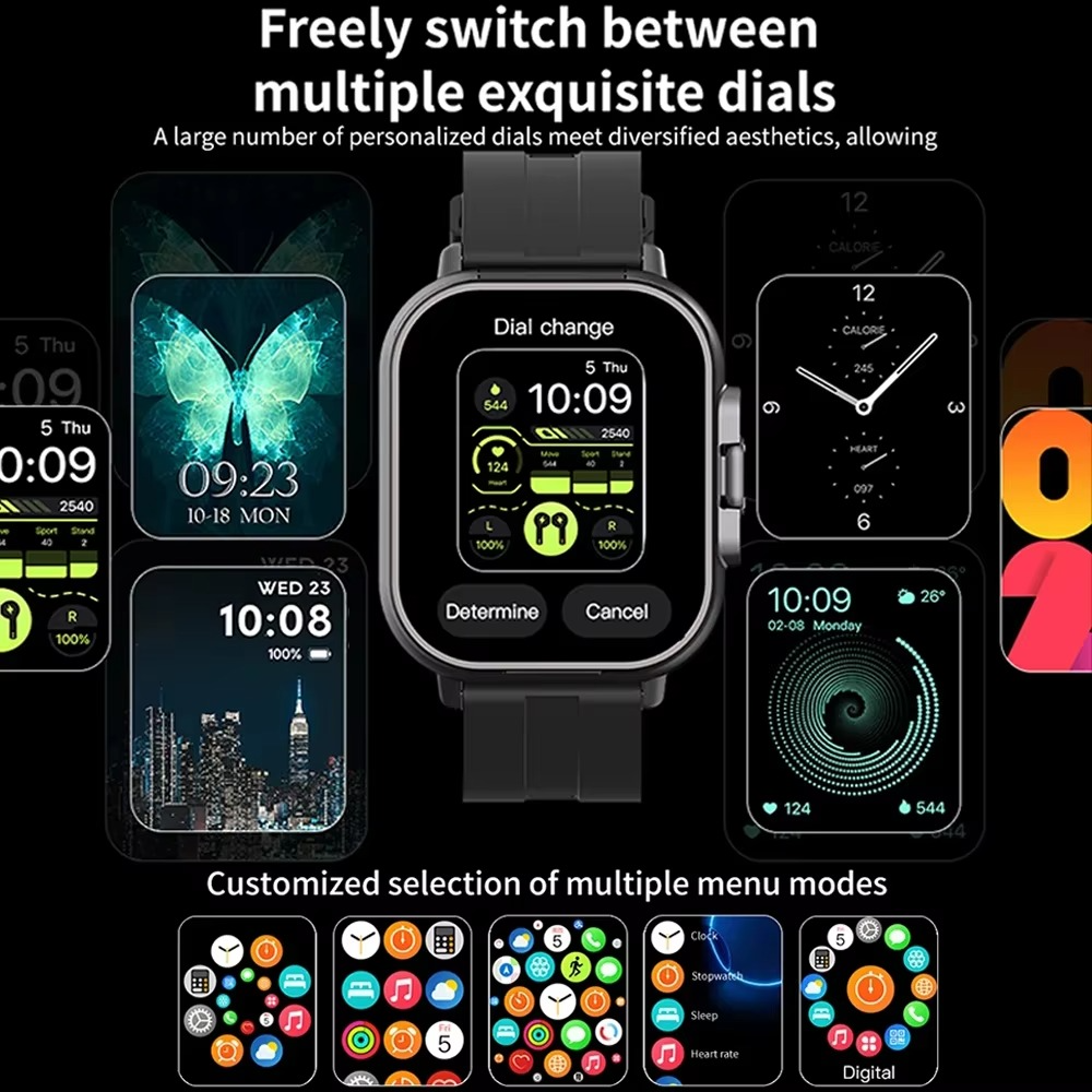 Slim Smartwatch with Bluetooth and Fitness Tracking