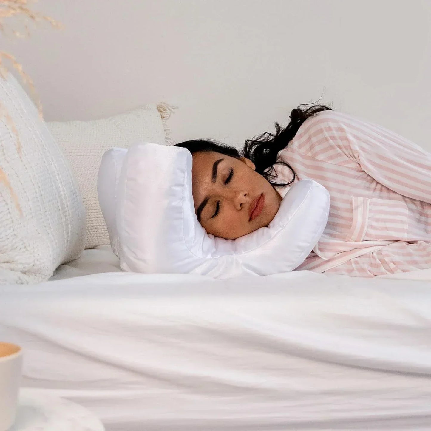 Soft Face Pillow Set with Silk Cover for Beauty Sleep