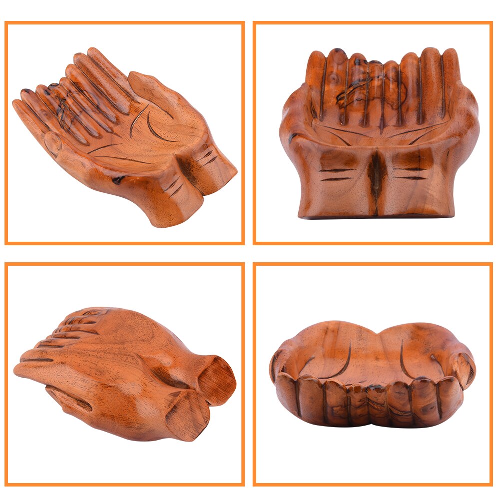 Decorative Wooden Hand Candy Dish Home Decoration