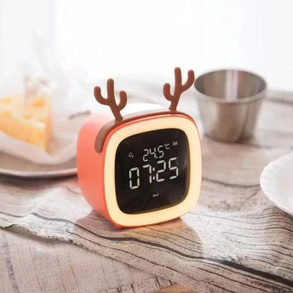 Colorful Bunny LED Clock with Nightlight for Kids Bedrooms